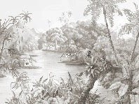 Papier peint panoramique jungle pittoresque, XXL, tendance