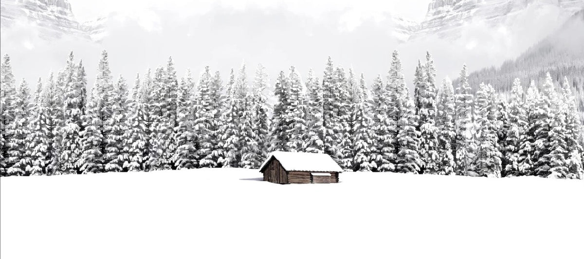 Papier peint panoramique chalet en montagne