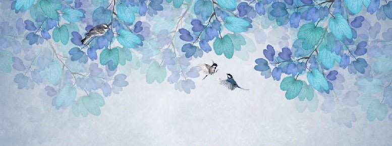 Papel pintado Hoja azul