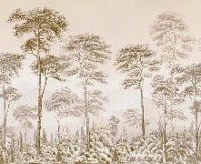 Papel pintado Naturaleza pinar sepia