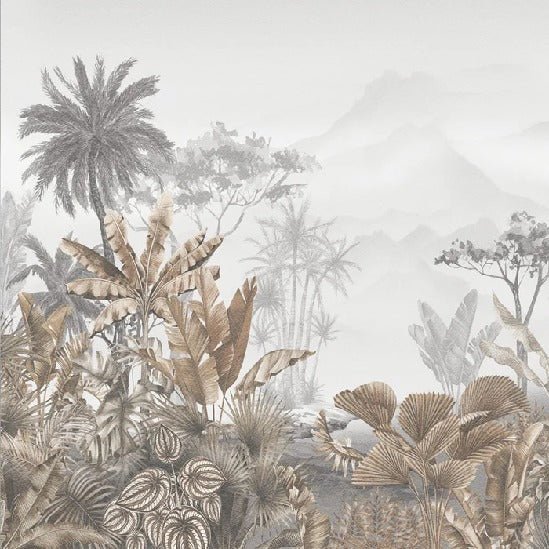 Papier peint tendance tropical sepia, XXL, tendance