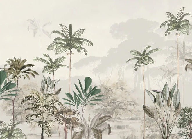 Papier peint panoramique jungle eden vert