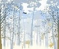 Papel pintado Naturaleza bosque azul y frescor del amanecer