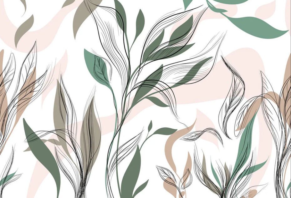 Papier peint panoramique fleur graphique
