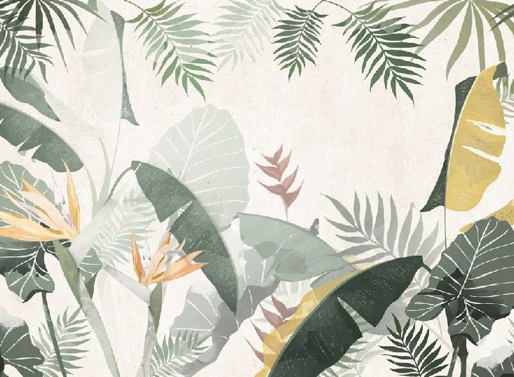 Papel pintado personalizado verde amarillo