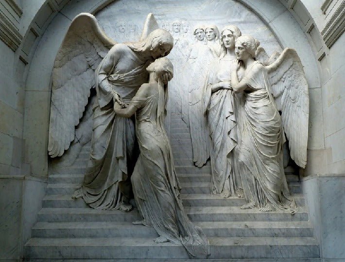 Papel pintado panorámico de ángeles en 3D