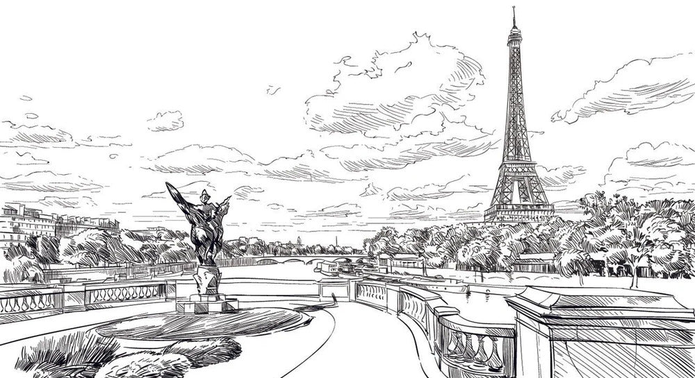 Papel pintado del puente de Bir Hakeim Vista de la Torre Eiffel