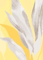 Papel pintado de tela floral amarillo-gris