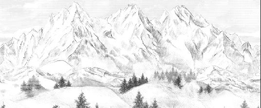 Papier peint montagne sommets de Chamonix, XXL, tendance