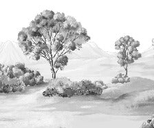 Papel pintado Paisaje poético en blanco y negro