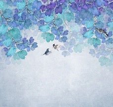 Papel pintado Hoja azul