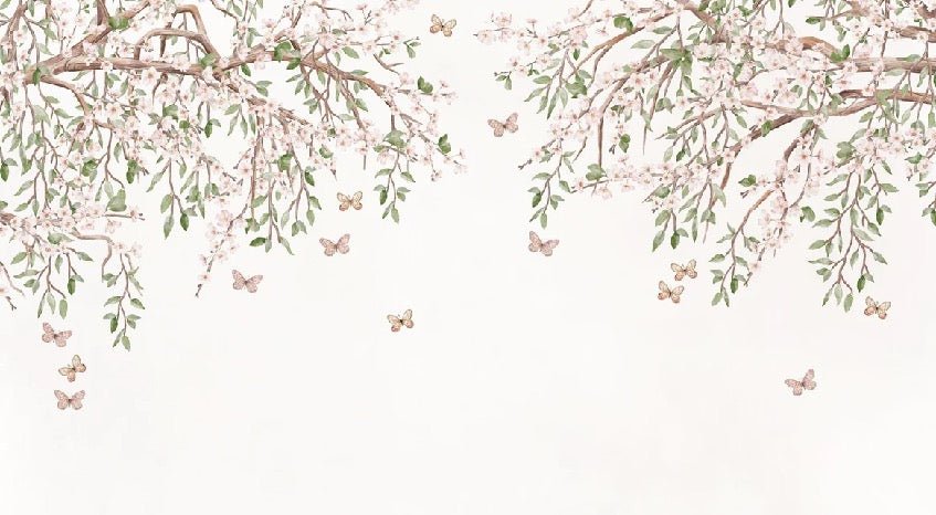 Papier peint papillons et fleurs, XXL, tendance