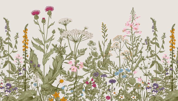 Papier peint bistrot botanique folk romantique, XXL, tendance