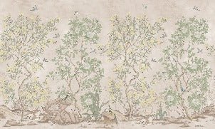 Papel pintado Panoramic chinoiserie garden