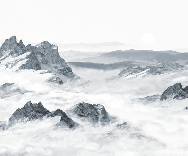 Papel pintado panorámico Montaña azul