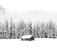 Papel pintado Chalet panorámico de montaña