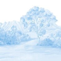 Papel pintado Paisaje poético azul
