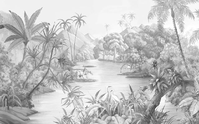 Papier peint panoramique jungle pittoresque