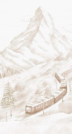 Papel pintado Matterhorn panorámico en sepia
