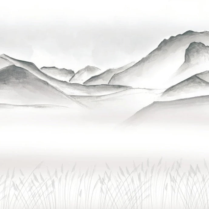 Papel pintado artístico Annecy entre lago y montañas GRIS