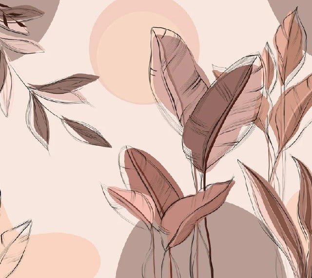 Papier peint panoramique végétal graphique, XXL, tendance