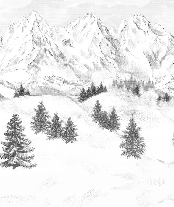 Papier peint montagne sommets de Chamonix, XXL, tendance