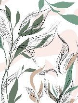Papel pintado panorámico de flores gráficas