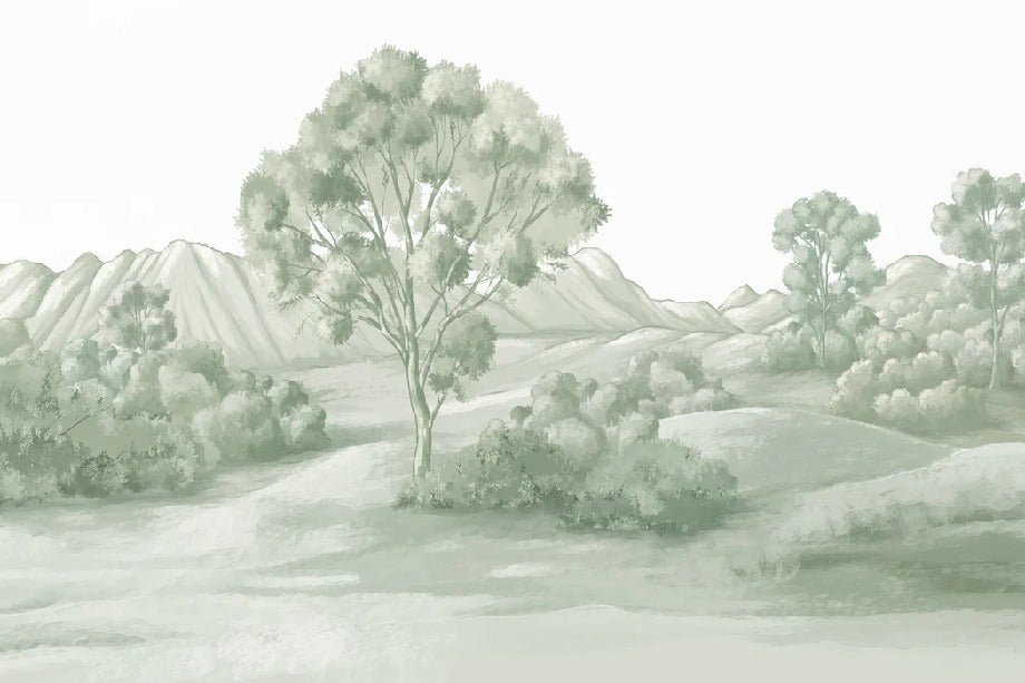 Papel pintado Paisaje poético verde