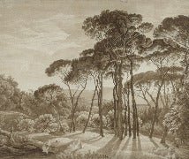 Papel pintado Paisaje panorámico italiano en ámbar