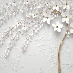 Papier peint panoramique trompe l'oeil arbre fleuri 3D