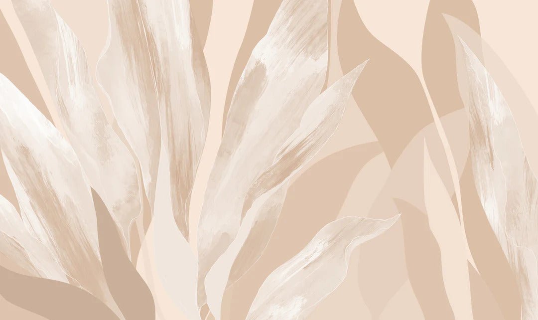Papel pintado de tela floral beige