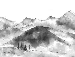 Papel pintado Aravis mountains en blanco y negro