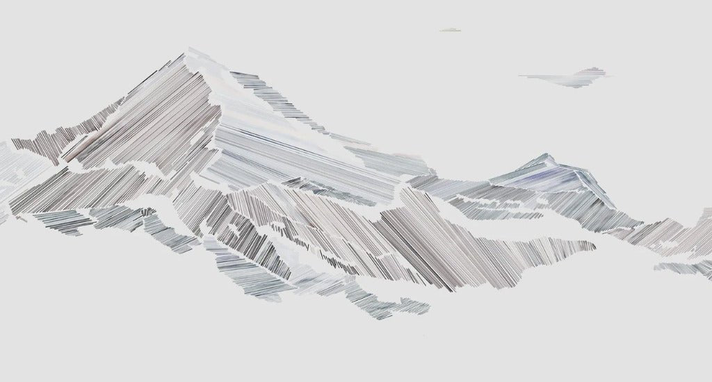 Papier peint restaurant montagne graphique style, XXL, tendance