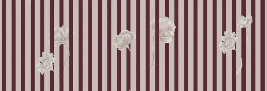 Papel pintado de rayas florales