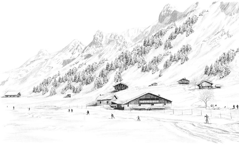 Papier peint Clusaz ski fond montagne Confins