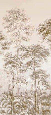 Papel pintado Naturaleza pinar sepia
