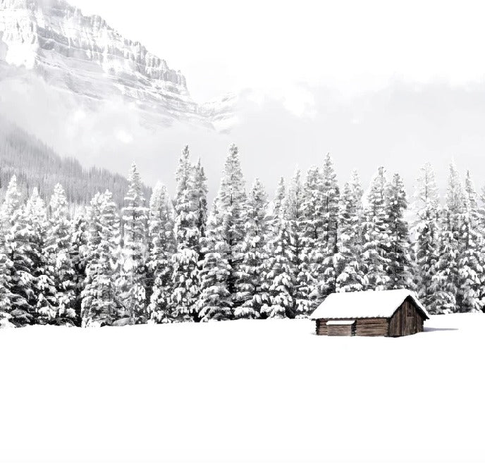 Papier peint panoramique chalet en montagne, XXL, tendance