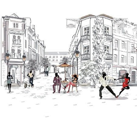 Papel pintado panorámico Paseo parisino