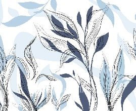 Papel pintado gráfico de flores azules