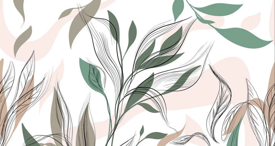 Papel pintado panorámico de flores gráficas