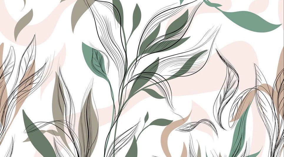 Papel pintado panorámico de flores gráficas