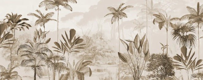 Papel pintado panoramico jungle eden sepia