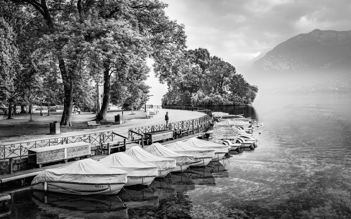 Papel pintado panorámico del lago de Annecy