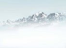 Fondo de Mont Blanc en la niebla