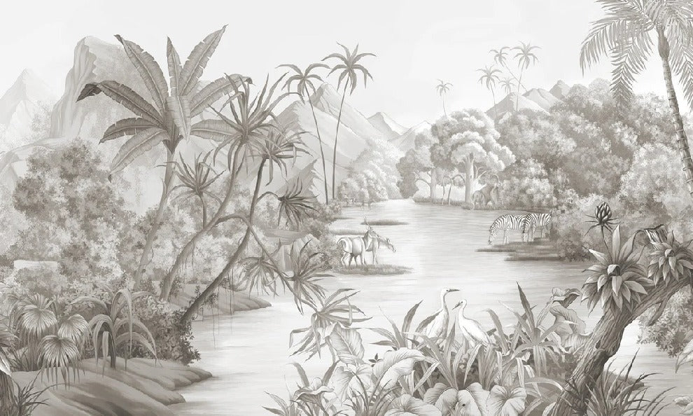 Pintoresco fondo de pantalla panorámico de la selva