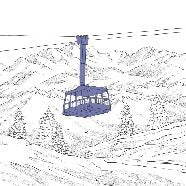 Papel pintado azul télécabine La Plagne