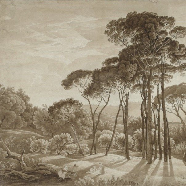 Papel pintado Paisaje panorámico italiano en ámbar