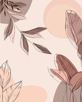 Papier peint panoramique végétal graphique, XXL, tendance