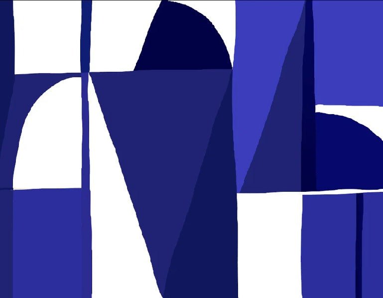 Papel pintado azul estilo Memphis