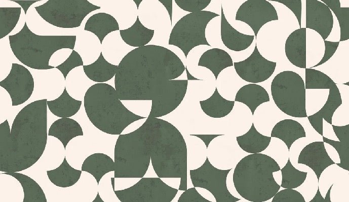 Papel pintado gráfico retro verde